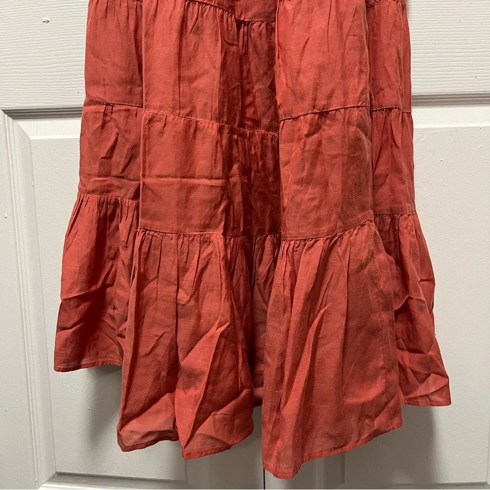NWT J. Crew Womens Re-Imagined Tie-Shoulder Cotton Voile Tiered Dress Red Size S - Picture 4 of 16